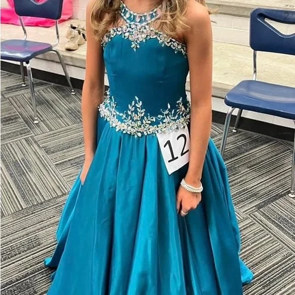Girls Pageant Dress Turquoise/Teal
